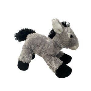 Aurora Flopsie Donkey Plush Toy 8" Gray & Black Soft Stuffed Animal Cute Gift